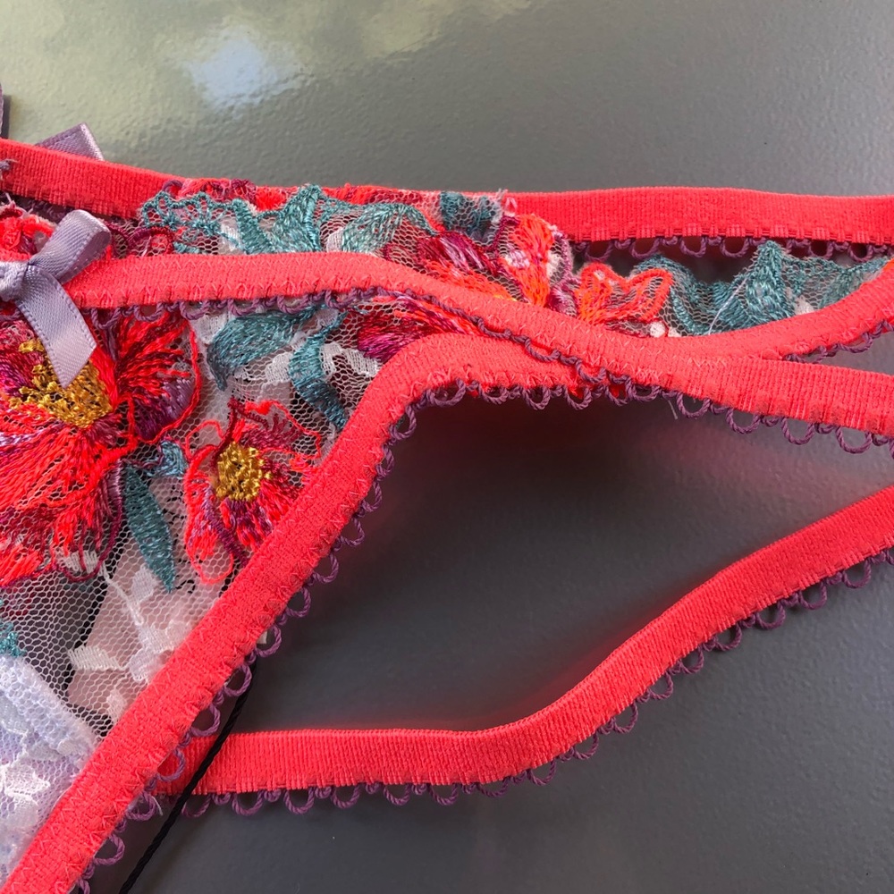 For Love & Lemons Neon Poppy Lace Thong 🧡 - Picture 3 of 7